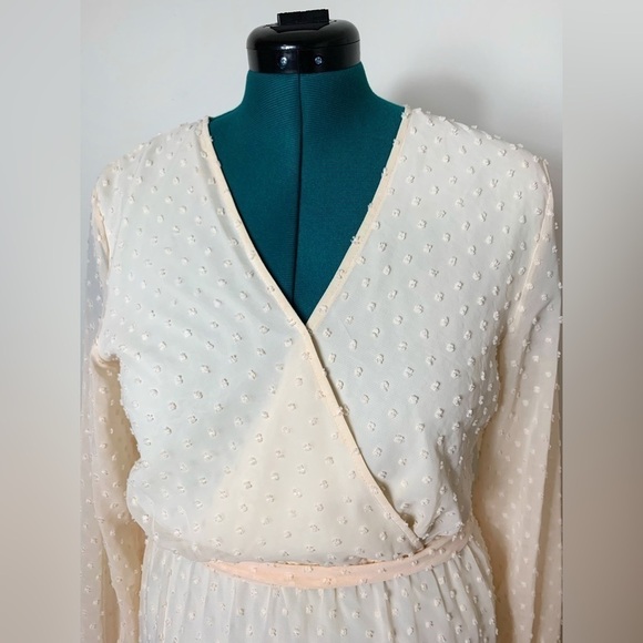 Women’s Long Sleeve Blush Pink Dress, Size Medium, A-line Baptism Easter - Picture 5 of 5